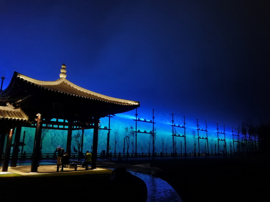 Wuyishan Işık Projesi ip65 Led Fırtına Işığı 400w Rgbw Renkli Duvar Yıkayıcı Led Sahne Bina Bahçe Işığı