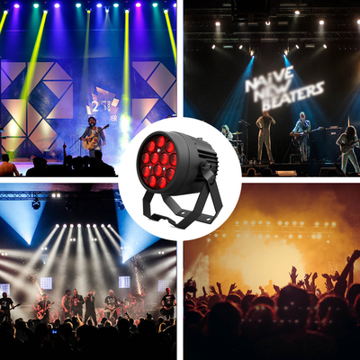 Alüminyum Alaşım LED Düz Par 12x10W RGBW 4in1 DMX512 Diskolar için Parti Sahne Düğün Konser Tiyatro Efekti Işıklandırması