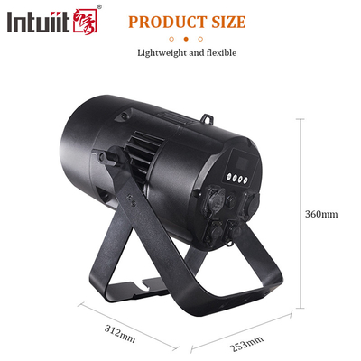 Su geçirmez LED Zoom COB Par 200W RGBW 4in1 Işık Kilise Tiyatrosu Düğün için Yüksek Parlaklık