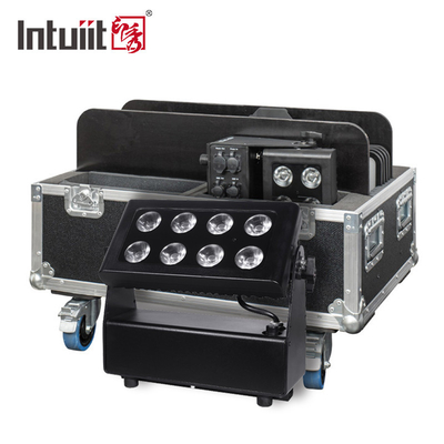 Su geçirmez Pil ile çalışan Şehir Renkli Yıkama Işıklandırma Projekör 8X15W RGBW LED DMX512 Kontrol led sahne ışıkları
