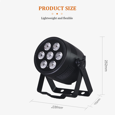 Su geçirmez Kablosuz DMX Dış 7x20W RGBWA UV 6in1 IP65 LED Par Light Uplight Dış