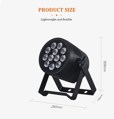 IP65 Su geçirmez Dış DJ Sahne Işıkları 12x20W RGBWA UV 6in1 Alüminyum LED Par DMX512 ile Sessiz Disko Yıkama Etkisi