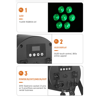 RGBWA UV 6IN1 7x20w IP65 Su geçirmez Dmx LED Par