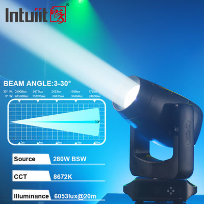 IP66 280w LED BSW ışın noktası yıkama CMY Hareketli Baş Keskin Işık Tiyatro Etkinliği Sahne ışığı konser için