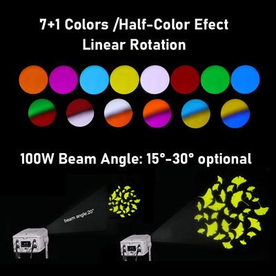 100W LED Dönen Reklam Logosu Işığı Dış Mekan IP65 Su Geçirmez Özel Desen Gobo Projektör