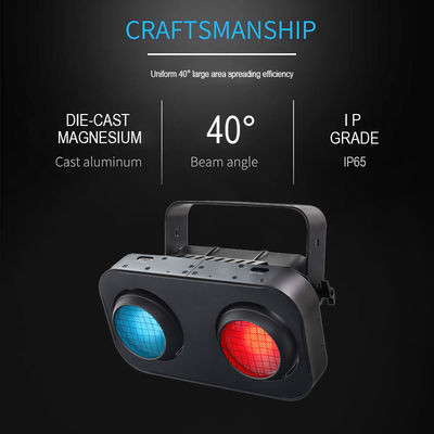 200W RGB 2'Sİ 1 ARADA DMX COB Par 2x100W 2 Gözlü LED İzleyici Kör Işığı 2 Gözlü Sıcak Soğuk Beyaz İzleyici Cob Işığı Düğün Barları İçin