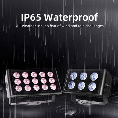 15x5W RGBW 4-in-1 IP65 Dışarıdaki LED Fırtına Işığı Bahçe, Sahne ve Bina Işığı için DMX512 Su geçirmez Geniş Işık