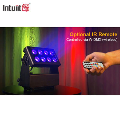 Outdoor IP65 Waterproof 8x15W RGBW 4 in 1 Battery Powered Wireless DMX LED Flood Light Stage Wash Light