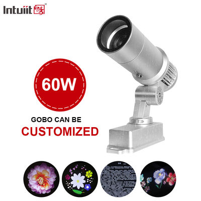 Özelleştirilebilir 60W LED Gobo Logo Projektör Açık IP65 Restoran Bar Sokak Mağazası için Dönen Reklam Projeksiyon Işığı