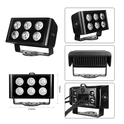 6x5W RGB RGBW Dış LED Duvar Yıkama Işığı IP65 Sel Körü Strobe