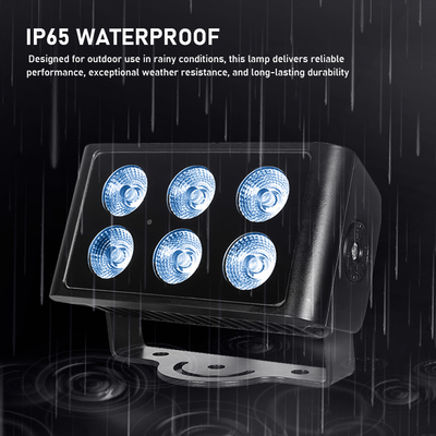 6x5W RGB RGBW Dış LED Duvar Yıkama Işığı IP65 Sel Körü Strobe