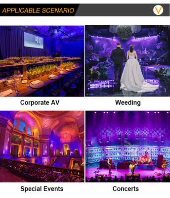 LED 12*20W RGBWA UV LED Par Yıkama Işığı DMX512 Kontrollü Sahne Işıkları Etkinlik T Gösterisi Tema Parkı Konser Performansı için