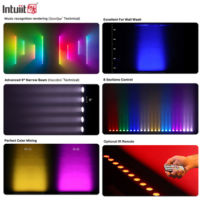 IP20 Kablosuz 12x2W 0.5m 4in1 Pil ile çalışan Led Duvar Çamaşırhane Işıkları Sahne Işığı