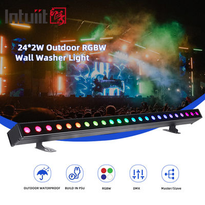 Dış Mekan Bina Led Duvar Yıkama Işığı IP65 24*2w Su Geçirmez RGBW Duvar Yıkama Bar DJ Led Piksel bar Sahne Işığı Parti