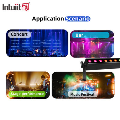 Ses Kontrolü 24 adet*2w DMX512 RGBW 4'ü 1 Arada Piksel Lineer Bar Led Duvar Yıkama Işığı Profesyonel Aydınlatma