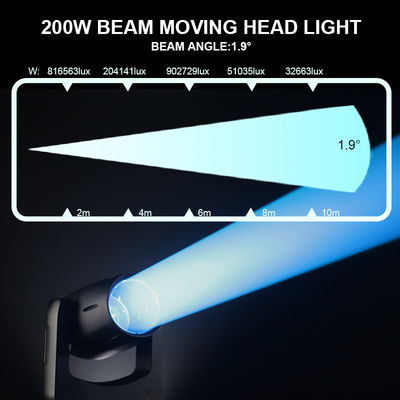 Dışarıdaki IP66 LED 200W ışın hareketli baş ışığı Gece Kulübü DJ Disko Gösteri Dışarıdaki düğün partisi için keskin ışın sahne etkisi aydınlatması