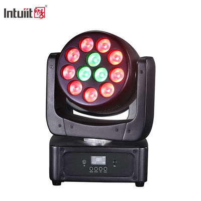 12*8W Hareketli Kafa LED DJ Işığı RGBW Yıkama Işın DMX512 Düğünler, Disko Partileri için Ses Aktif Sahne Aydınlatması