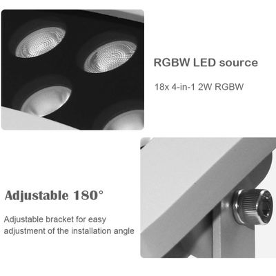 Profesyonel RGBW LED Bina Ağacı Sel Işığı Çıktı Çevre Cephesi Işığı için Su geçirmez IP65 DMX512 LED Sel Işığı 36W