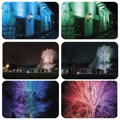 Outdoor 400W RGBW LED Flood Light DMX Wall Washer for Building Facade Architecture Scenic Park City Lighting Garden Friendly