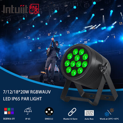 LED 7/12/18X20W Rgbwa Uv 6In1 Su geçirmez DMX 512 Açık Hava Projeleri için LED Par Işık
