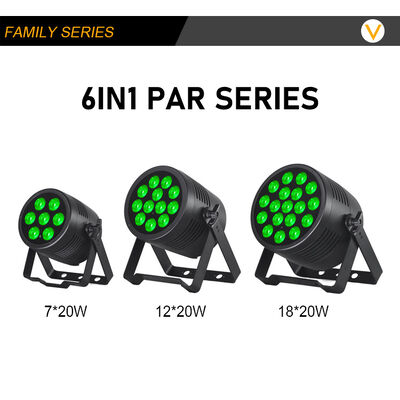 Dış LED Par IP65 Su geçirmez LED Par 12x20w RGBWA UV 6IN1 DMX LED Par Işık