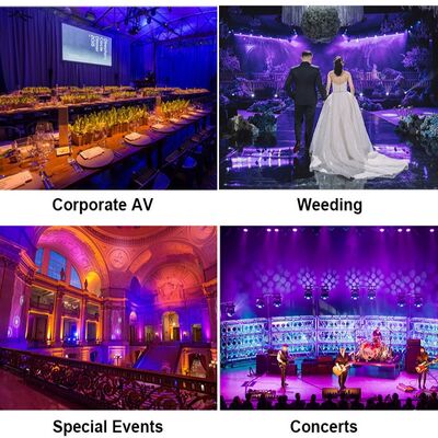 LED 7/12/18X20W Rgbwa Uv 6In1 Su geçirmez DMX 512 Açık Hava Projeleri için LED Par Işık