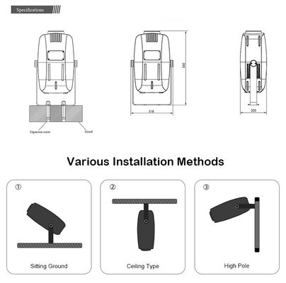 Profesyonel 400W IP65 Su Geçirmez Dış Mekan Peyzaj Mimari LED Su Dalgası Efekt Işığı