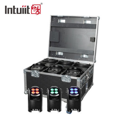 Profesyonel IP54 Kablosuz DMX Pilli LED Par Işık 4 * 12W RGBW 4-in-1 - Uzaktan Kumanda Düğün Yıldırımı
