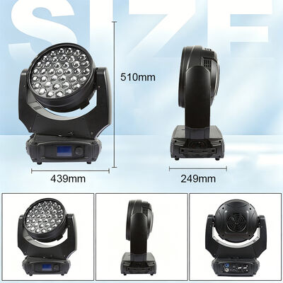 37x10W 4in1 RGBW LED Hareketli Baş Zoom Yıkama Işığı DMX512 Gece Kulübü Düğün Barı için Profesyonel Sahne Ekipmanı