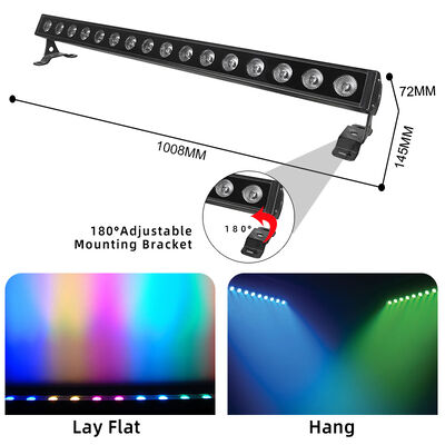 IP65 Dış Mekan 16x5W RGBW 4'ü 1 arada LED Doğrusal Duvar Yıkama Bar Işığı DMX512 Sahne Mimarisi Yıkama Aydınlatma