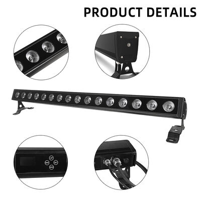 IP65 Dış Mekan 16x5W RGBW 4'ü 1 arada LED Doğrusal Duvar Yıkama Bar Işığı DMX512 Sahne Mimarisi Yıkama Aydınlatma