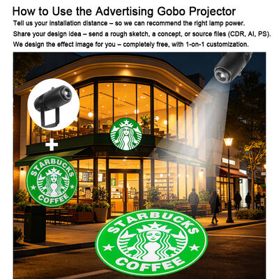 60W Yüksek Çözünürlüklü Led logo Projektör Işığı Açık IP65 Su Geçirmez Gobo Projektör Led Reklam Işıkları