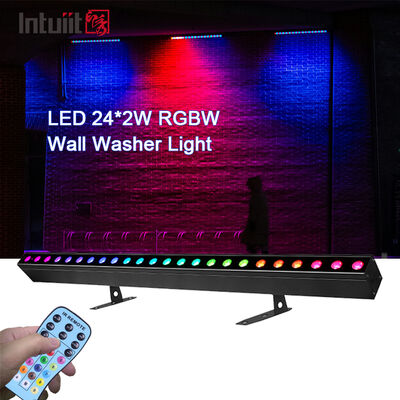 Sıcak Satış 4in1 RGBW LED 24*2W Duvar Yıkayıcı Doğrusal Şerit Işık Ses Kontrollü DMX Sahne Yıkayıcı Lamba Gece Kulübü için