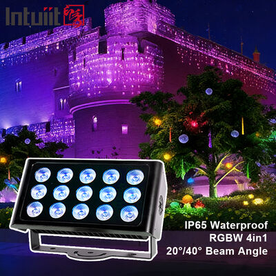 Profesyonel IP65 Su Geçirmez LED Taşkın Işık 15x5W RGBW 4 in 1 Açık Peyzaj Spot Işık Alüminyum Mimari Yıkama Işığı