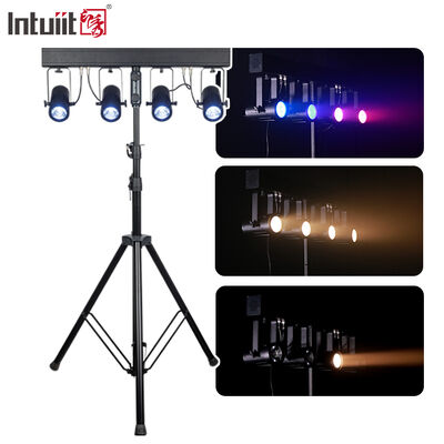 4x20W RGBW 4'ü 1 Arada LED PAR Uplighting Kiti — 4.5° Dar Işın Açılı DMX512 Sahne Yıkama Sistemi Düğünler, DJ'ler ve Etkinlikler İçin
