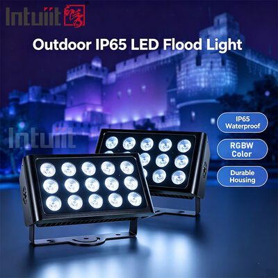 15x5W RGBW 4-in-1 IP65 Dışarıdaki LED Fırtına Işığı Bahçe, Sahne ve Bina Işığı için DMX512 Su geçirmez Geniş Işık