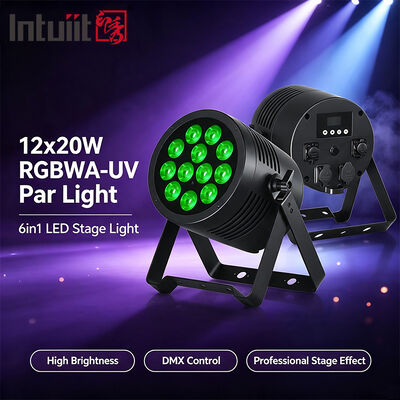 12*20W RGBWA+UV 6in1 LED Par Light IP65 Dış Su geçirmez DMX512 Düğün DJ partisi için sahne aydınlatması