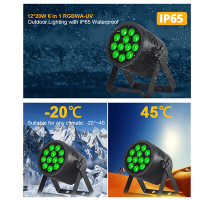 12*20W RGBWA+UV 6in1 LED Par Light IP65 Dış Su geçirmez DMX512 Düğün DJ partisi için sahne aydınlatması