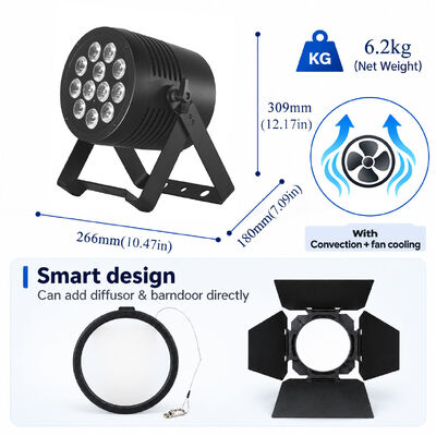Dmx Led Stage Rgbwauv 6in1 Par Light For Wedding Party Event DJ Show