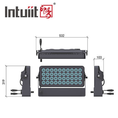 400W Dışarıdaki IP65 Su geçirmez Şehir Rengi 40x10W RGBW 4in1 LED Duvar Yıkama Işığı