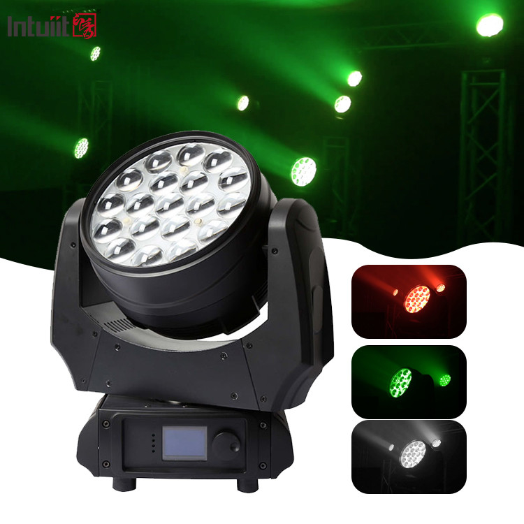 Zoom Hareketli LED Çamaşır Fener 19x10w 4 in 1 Gobo Projector Rgbw Far Parti Sahne Işık Etkileri Bar Gece Kulübü Disko
