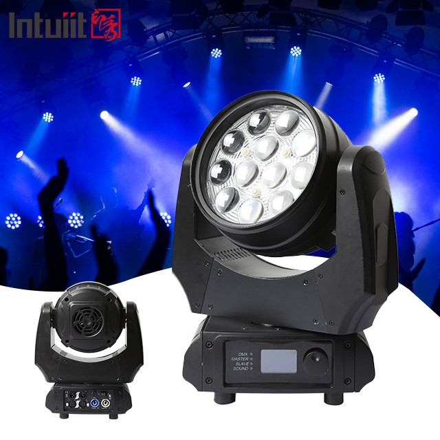 LED RGBW 4in1 sahne ışıkları hareketli baş gece kulübü DJ Sahne 12X10W LED ışık LED hareketli baş yıkama