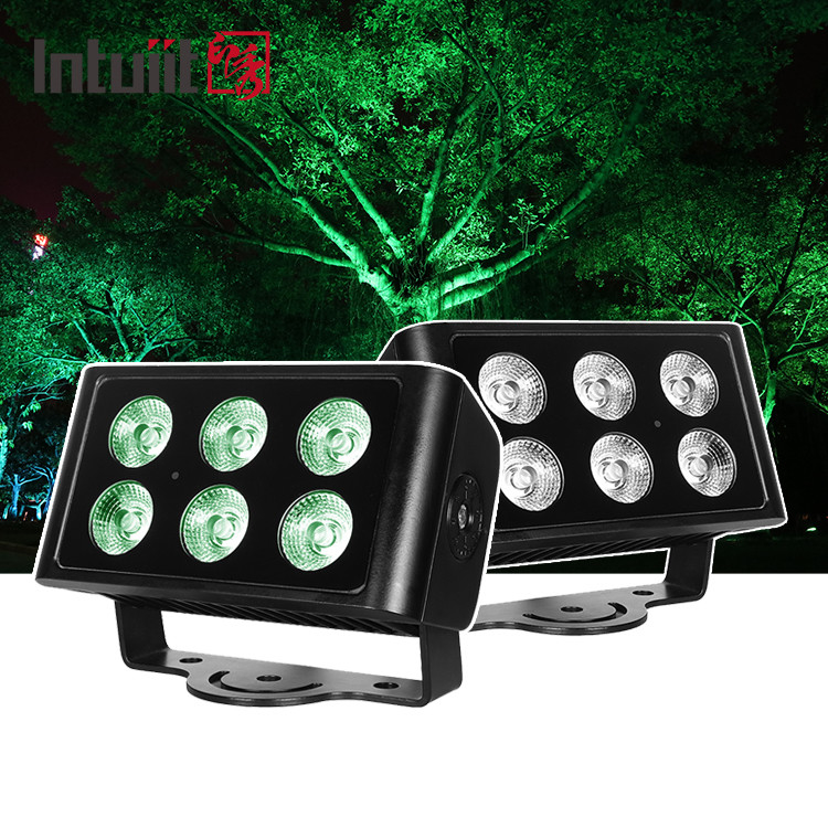 6x5w RGBW 4 in 1 LED Fırtına Işığı IP65 Su geçirmez Düz Spotlight Açık Hava Performansı Arkaplan DJ Disko Sahne Par Işığı
