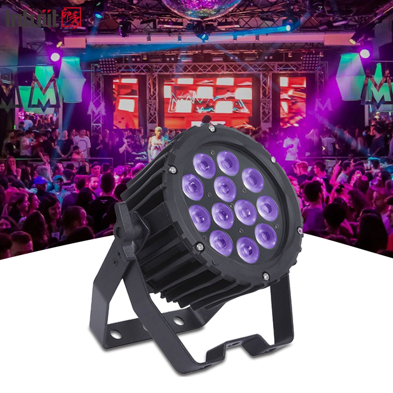Profesyonel 12pcs 4in1 12x3W LED Dış Par Can Light Sahne Işığı RGBW Alüminyum Alaşım DJ Yık Par Nightclub Işığı