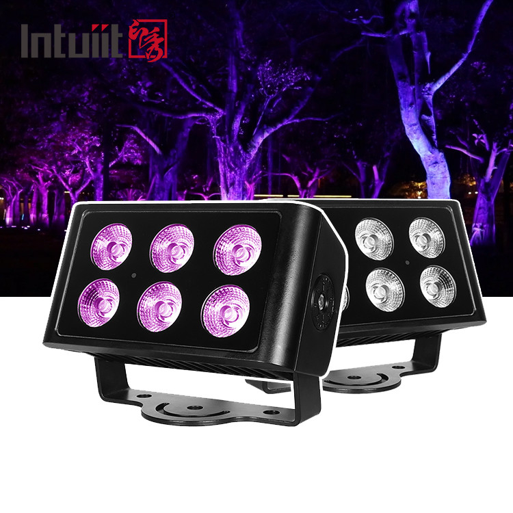IP65 Su geçirmez 6x5W RGBW 4 in 1 LED Sel Işığı DMX Kontrol Uçak Nokta Işığı Arkaplan Dökme DJ Disko Sahne Işığı