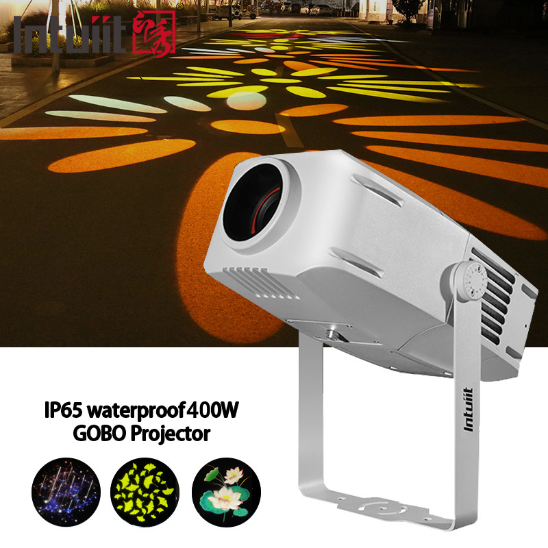 Su geçirmez 400W Döner Görüntü Logo Floor Gobo Projector Dışarıda Reklam için