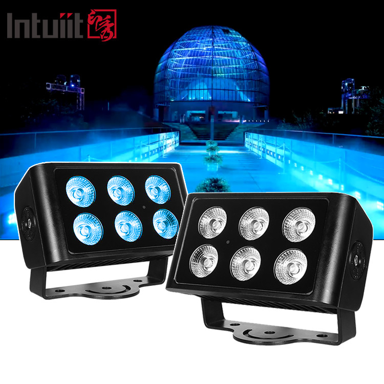 6x5W Dışarıdaki IP65 Kare DMX RGBW LED Fırtına Işığı Bina Fasadı için LED Duvar Yıkayıcı Fırtına Işığı