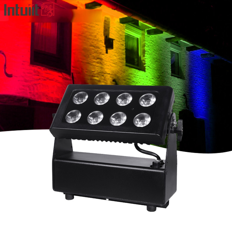 8X15W RGBW 4'te 1 LED Su geçirmez floodlight DMX Kontrol Düz Spotlight Arkaplan Duvar Yıkama Işığı Sahne Işığı