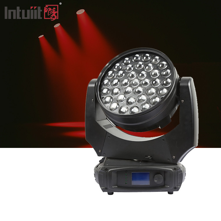 37x10W Zoom Beam Wash Sahne Işıklandırma Efekti için Hareketli Baş Işığı RGBW 4in1 LED ve DMX Kontrolü ile Dj Disko ve Gece Kulübü