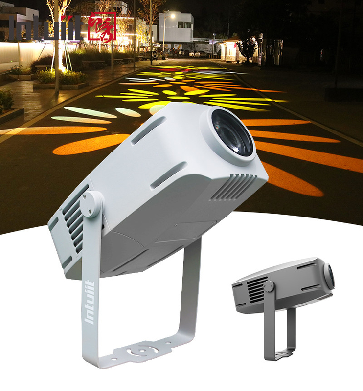 Dışarıdaki Gobo Projector 200w Reklam Proyektörü Döner LED Su geçirmez IP65 Logo Gobo Proyektör Işık